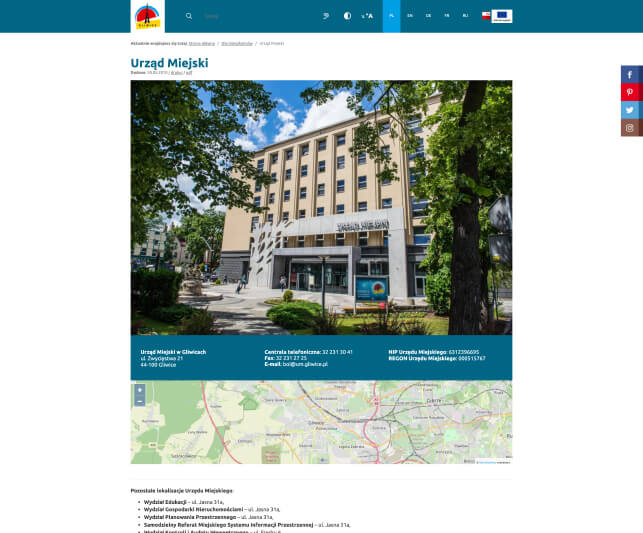 Integration with PIB for Gliwice website Integration with PIB