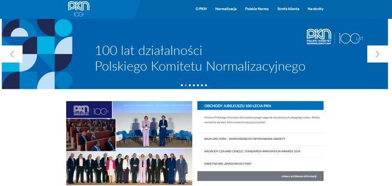 Polski Komitet Normalizacyjny - strona na Drupalu