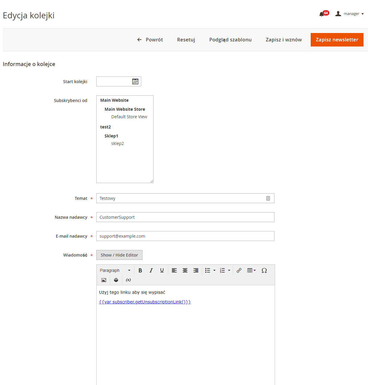 Kolejki newsletter w Magento