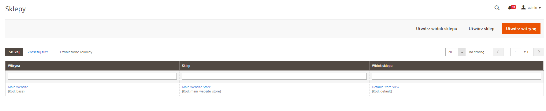 Tworzenie nowego widoku sklepu w Magento