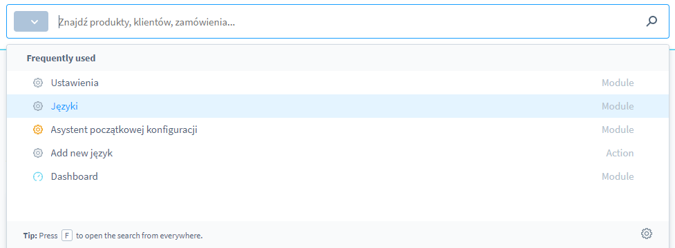Wewnętrzna wyszukiwarka Shopware 6