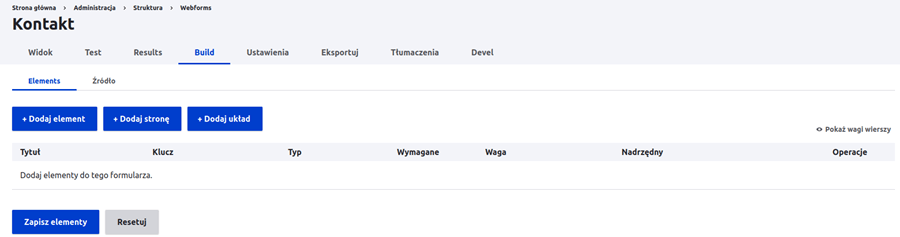 Webform - zapisany formularz