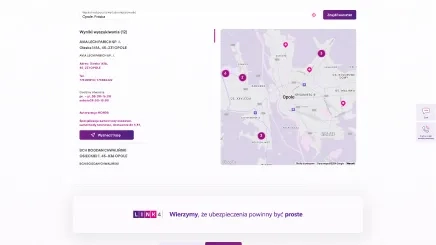 Integracja mapy dla Link4 Witryna Link4 mapa
