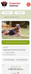 Widok strony na urządzeniu mobilnym Witryna Przyjaciele Zwierząt - widok mobile