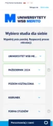 Wersja mobilna formularza - WSB Merito Witryna Wyższych Szkół Bankowych - formularz mobile