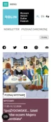 Wersja mobilna strony głównej strony Polin Witryna Polin - widok strony głownej mobile