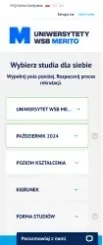 WSB Merito's new website Mobile view of the WSB Merito website